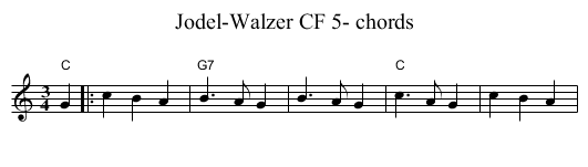 Jodel-Walzer CF 5- chords - staff notation