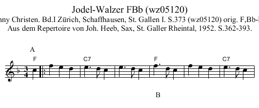 Jodel-Walzer FBb (wz05120) - staff notation