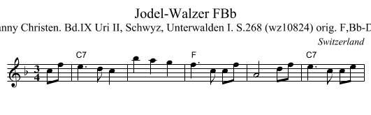 Jodel-Walzer FBb - staff notation