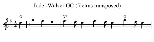 Jodel-Walzer GC (5letras transposed) - staff notation