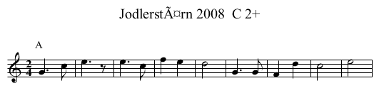 JodlerstÃ¤rn 2008  C 2+ - staff notation
