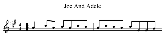 Joe And Adele - staff notation