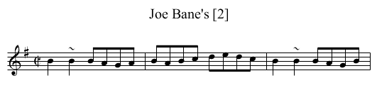 Joe Bane's [2] - staff notation