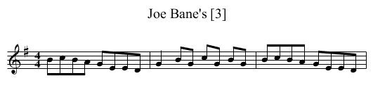 Joe Bane's [3] - staff notation