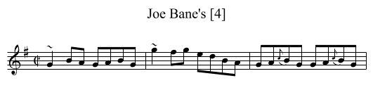 Joe Bane's [4] - staff notation