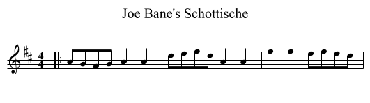 Joe Bane's Schottische - staff notation