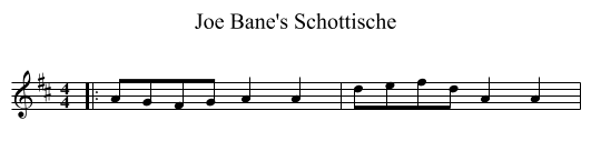 Joe Bane's Schottische - staff notation