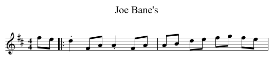 Joe Bane's - staff notation