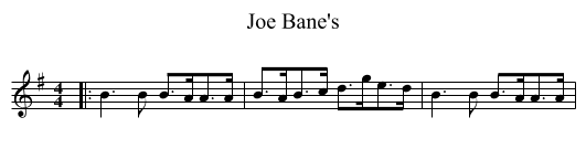 Joe Bane's - staff notation