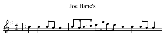 Joe Bane's - staff notation