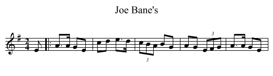 Joe Bane's - staff notation