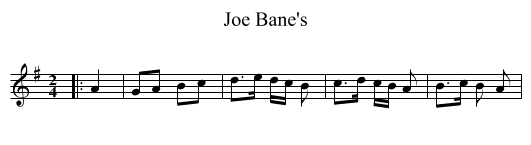 Joe Bane's - staff notation