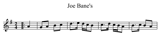 Joe Bane's - staff notation