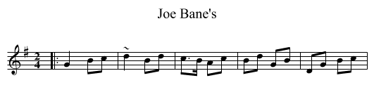 Joe Bane's - staff notation