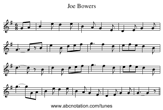 Joe Bowers - staff notation