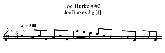 Joe Burke's #2 - staff notation