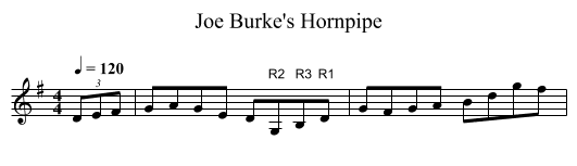 Joe Burke's Hornpipe - staff notation