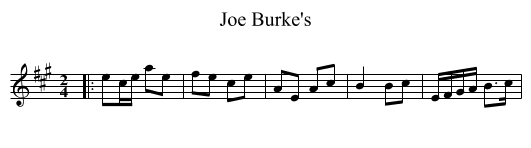 Joe Burke's - staff notation