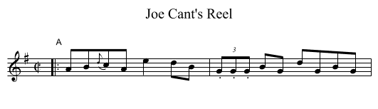 Joe Cant's Reel - staff notation