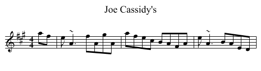 Joe Cassidy's - staff notation