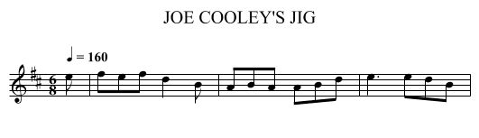 JOE COOLEY'S JIG - staff notation