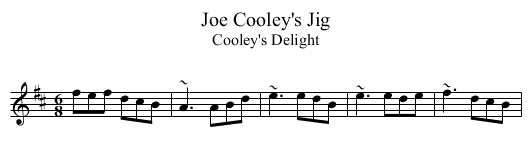 Joe Cooley's Jig - staff notation