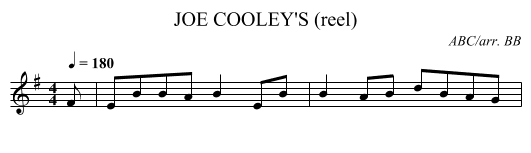 JOE COOLEY'S (reel) - staff notation
