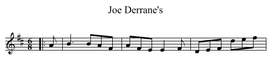 Joe Derrane's - staff notation