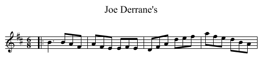 Joe Derrane's - staff notation