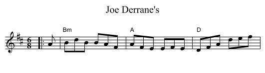 Joe Derrane's - staff notation