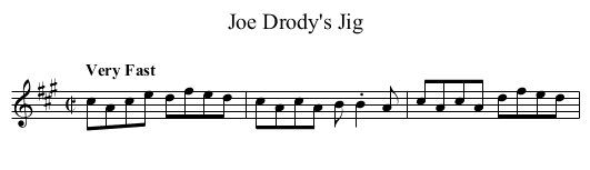 Joe Drody's Jig - staff notation