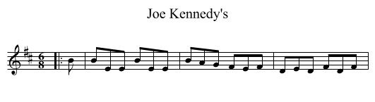 Joe Kennedy's - staff notation