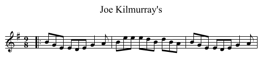 Joe Kilmurray's - staff notation
