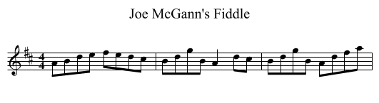 Joe McGann's Fiddle - staff notation