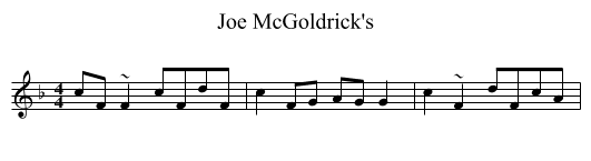 Joe McGoldrick's - staff notation