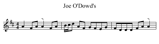 Joe O'Dowd's - staff notation
