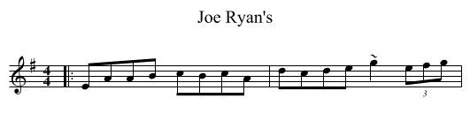 Joe Ryan's - staff notation