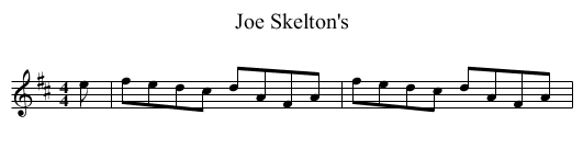 Joe Skelton's - staff notation