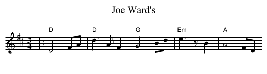 Joe Ward's - staff notation