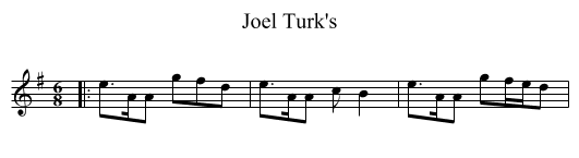 Joel Turk's - staff notation