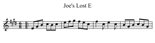 Joe's Lost E - staff notation