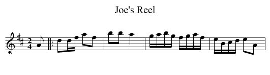Joe's Reel - staff notation