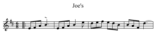 Joe's - staff notation