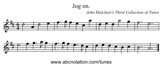 Jog on. - staff notation