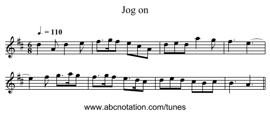 Jog on - staff notation