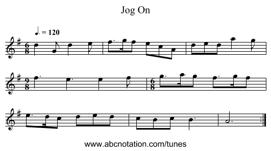 Jog On - staff notation