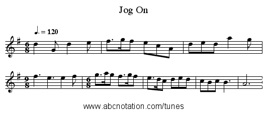 Jog On - staff notation