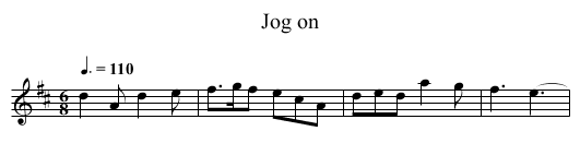 Jog on - staff notation