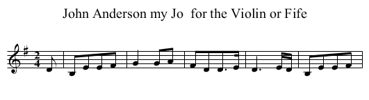John Anderson my Jo  for the Violin or Fife - staff notation