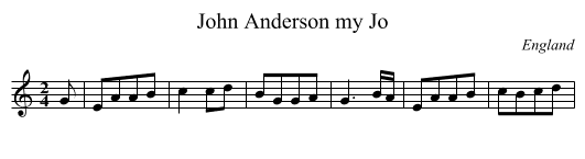 John Anderson my Jo - staff notation